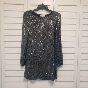 Steve Madden Black and Silver Sequin Top